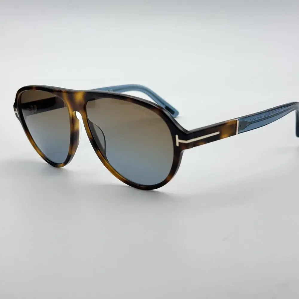 Tom Ford Sunglasses Quincy TF1080 53F Havana Aviator Brown Gradient Lens 59mm